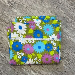 Vintage Wabasso Floral Bedding Flat Sheet